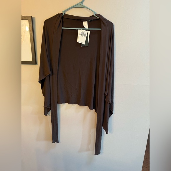 Anne Klein Sweaters - Anne Klein Dark Brown Open Front Cardigan
